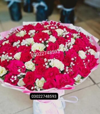 Valentine’s Day red bouquet from Iqbal Flower Shop Sargodha