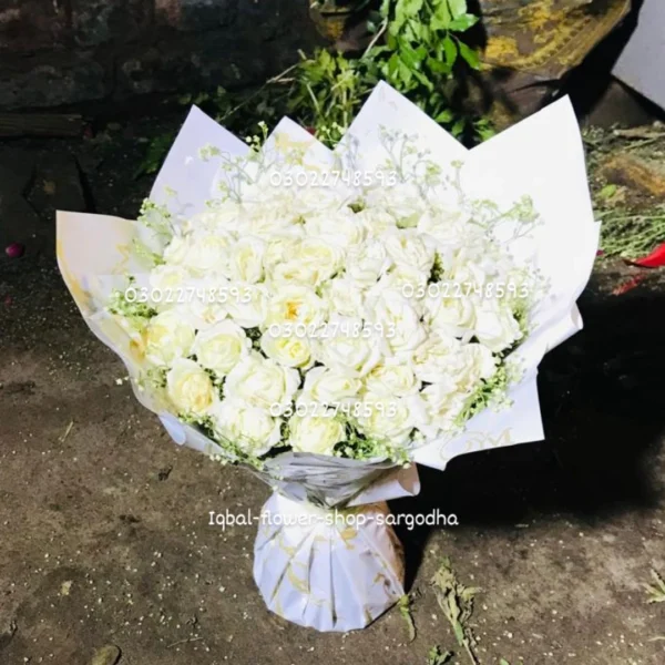 white roses bouquet and sargodha flower shop free delevery in sargodha iqbal flower shop saegodha