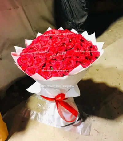 Valentine’s Day red bouquet from Iqbal Flower Shop Sargodha"