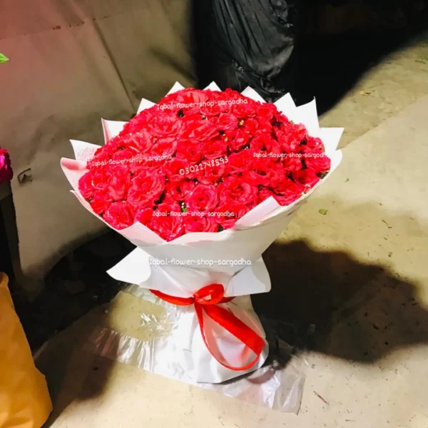 Valentine’s Day red bouquet from Iqbal Flower Shop Sargodha"