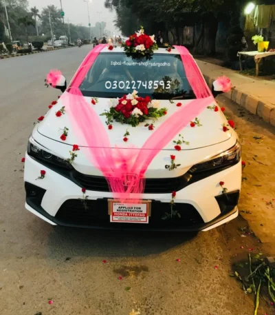Car Decoration in sargodha fresh flowers car delevry flower shop sargodha