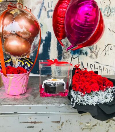 "Customized balloon box with name tag – Sargodha gift shop"