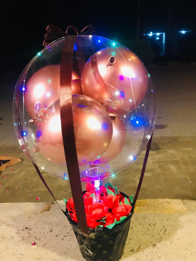 Surprise balloon box with teddy and chocolates – Sargodha delivery"